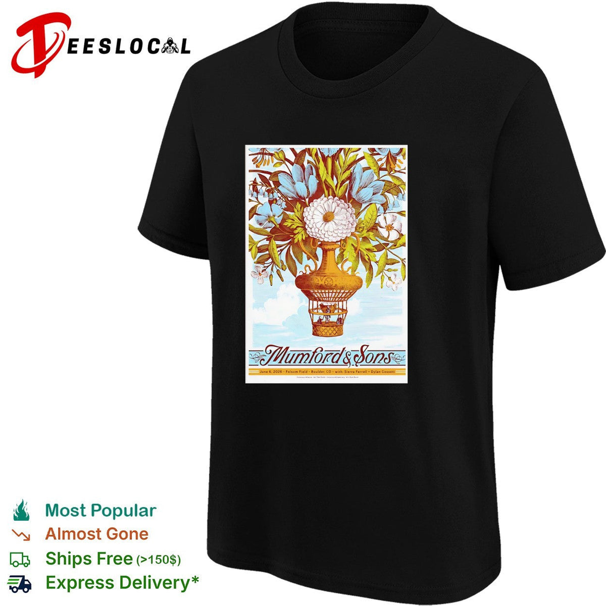 Mumford and Sons Folsom Field Boulder CO June 6 2026 Sierra Ferrell Dylan Gossett shirt Unisex