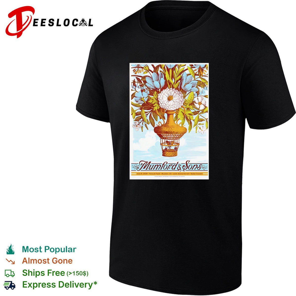 Mumford and Sons Folsom Field Boulder CO June 6 2026 Sierra Ferrell Dylan Gossett shirt Unisex