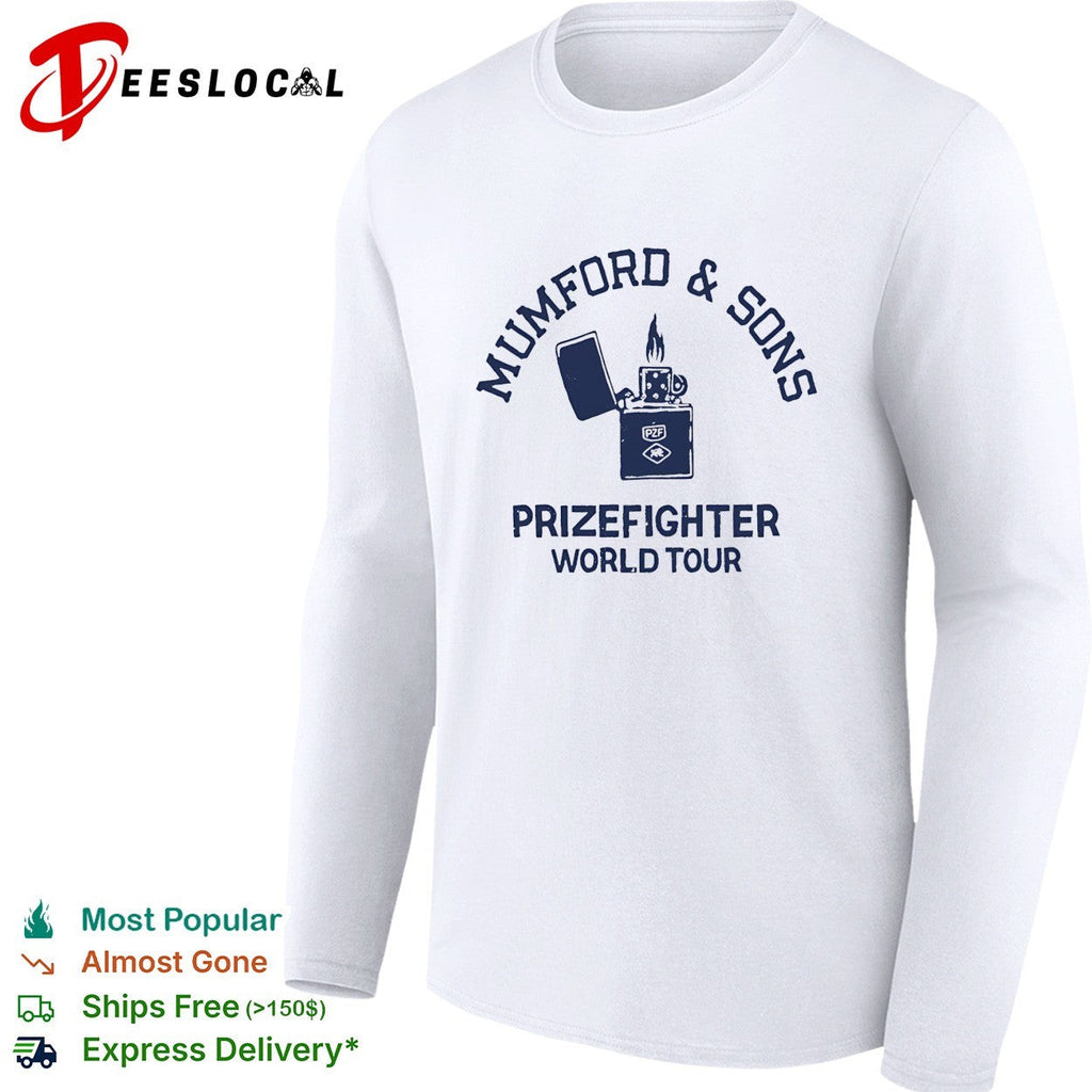 Mumford and Sons Prizefighter World Tour Zippo Lighter Logo Band Concert shirt Unisex