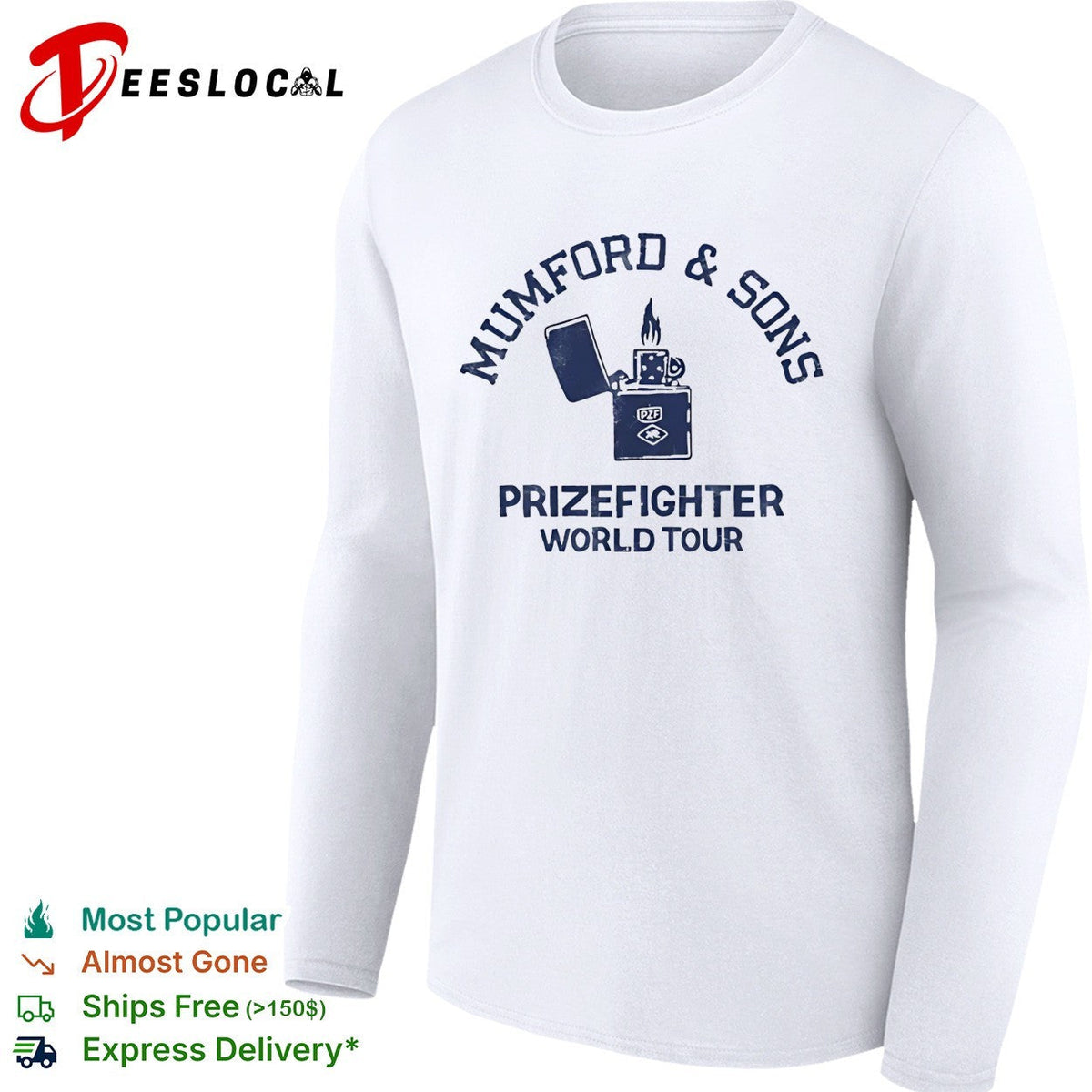 Mumford and Sons Prizefighter World Tour lighter shirt Unisex