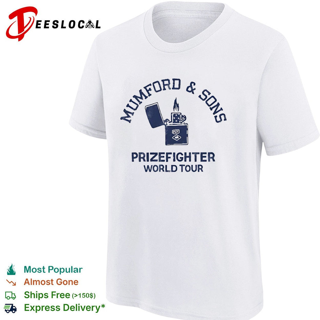 Mumford and Sons Prizefighter World Tour lighter shirt Unisex