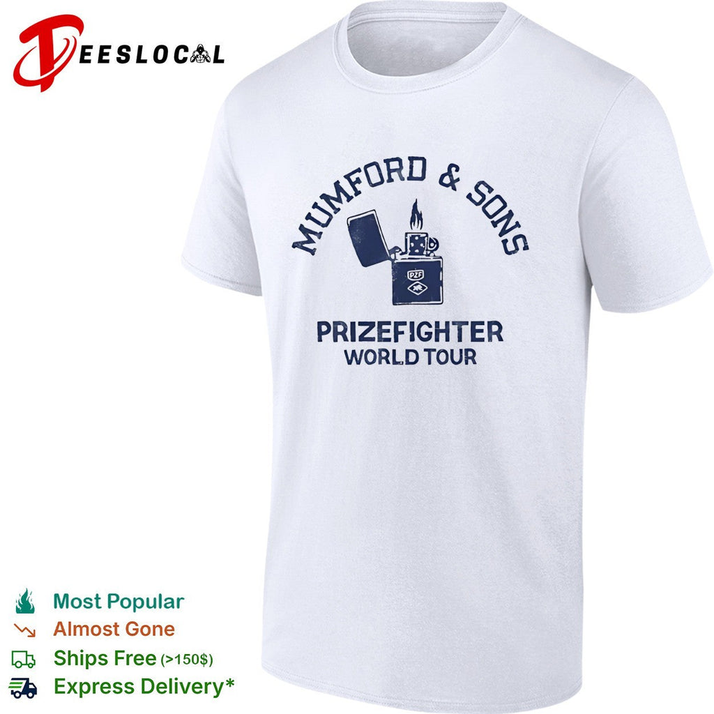 Mumford and Sons Prizefighter World Tour lighter shirt Unisex