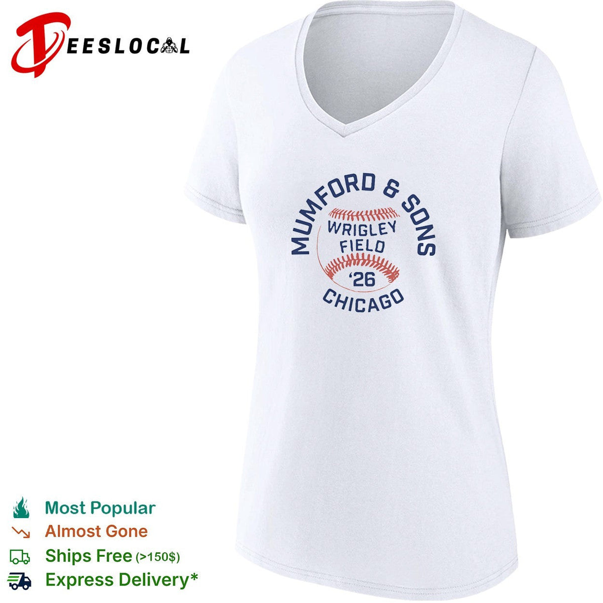Mumford and Sons Wrigley Field Chicago 2026 baseball concert shirt Unisex