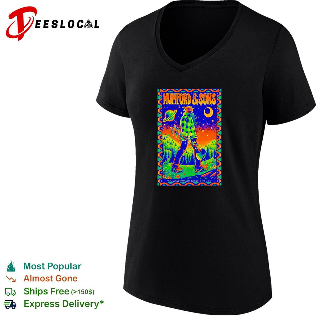 Mumford and Sons lumberjack under moon and stars concert flyer poster shirt Unisex