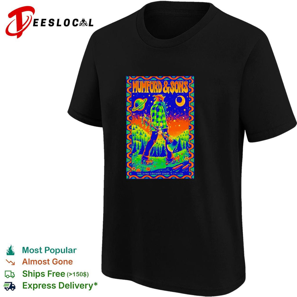Mumford and Sons lumberjack under moon and stars concert flyer poster shirt Unisex