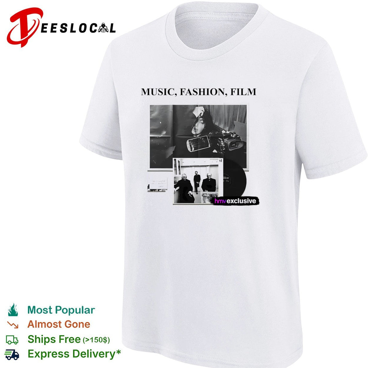 Music fashion film poster collage HMV exclusive vinyl shirt Unisex