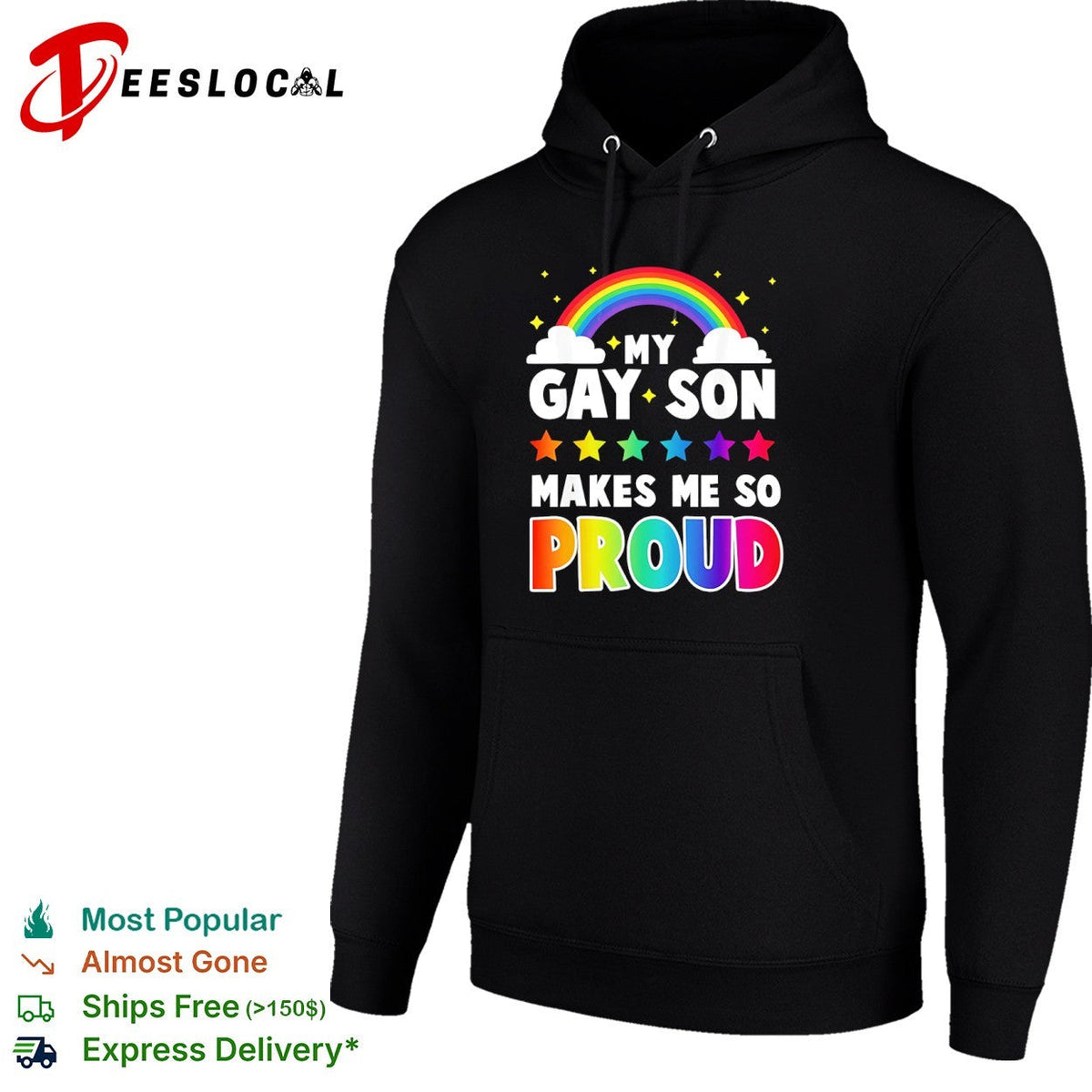 My gay son makes me so proud rainbow stars clouds LGBT pride support shirt Unisex