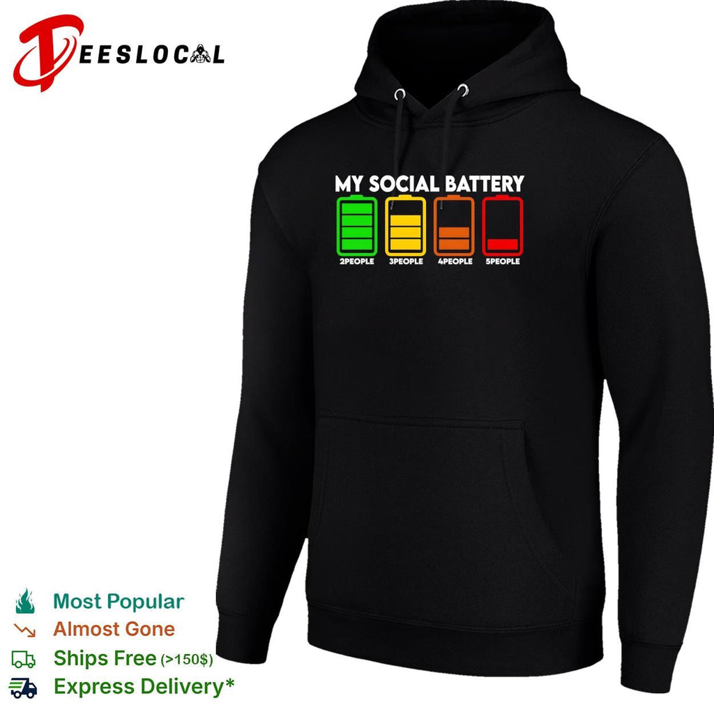 My social battery low around people 2 to 5 scale introvert funny shirt Unisex