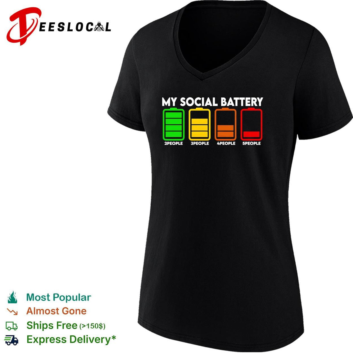 My social battery low around people 2 to 5 scale introvert funny shirt Unisex