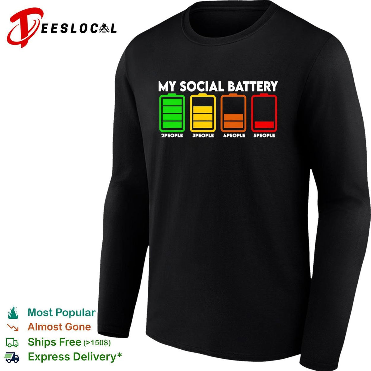 My social battery low around people 2 to 5 scale introvert funny shirt Unisex