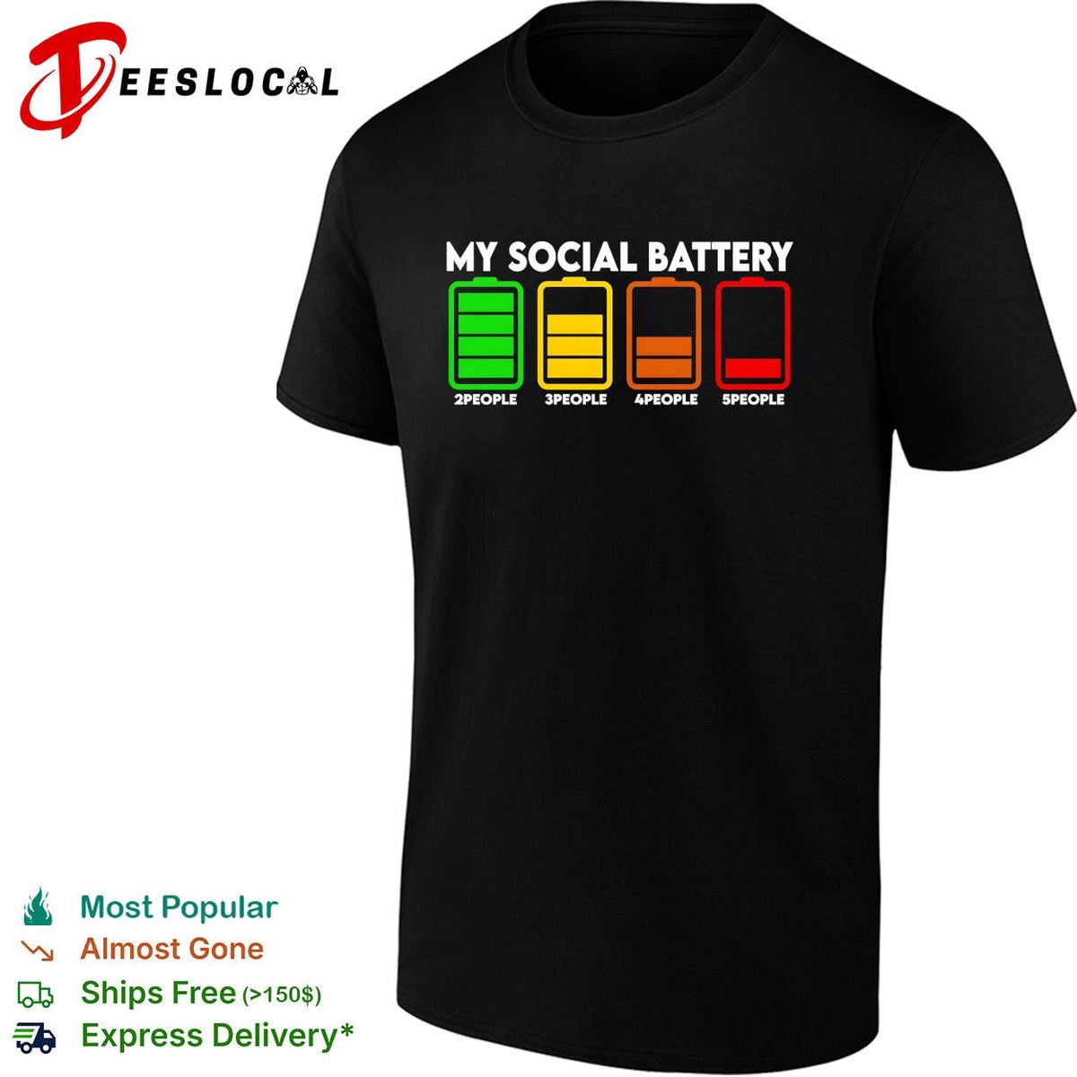 My social battery low around people 2 to 5 scale introvert funny shirt Unisex