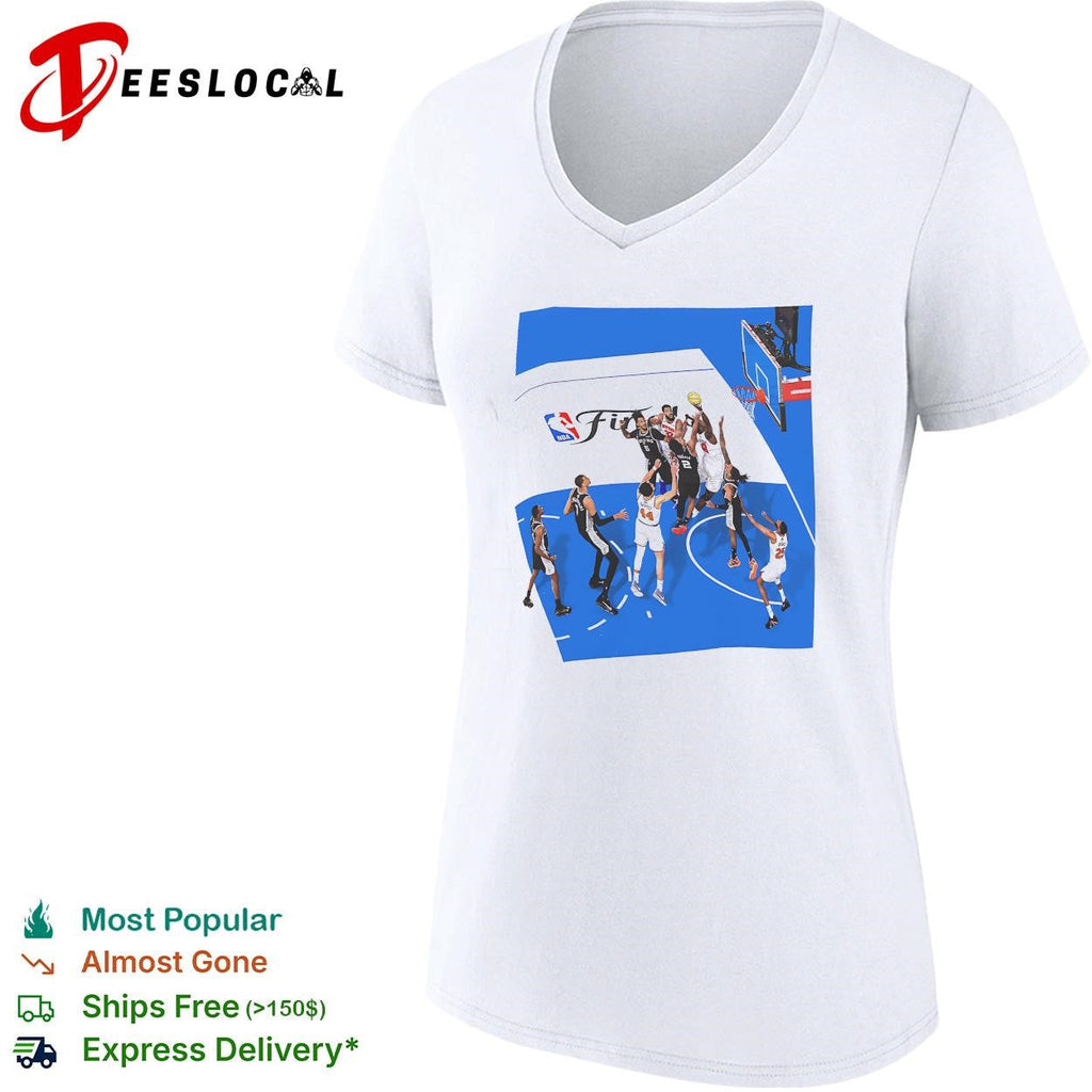 NBA Finals aerial overhead basketball game play action photo art shirt Unisex