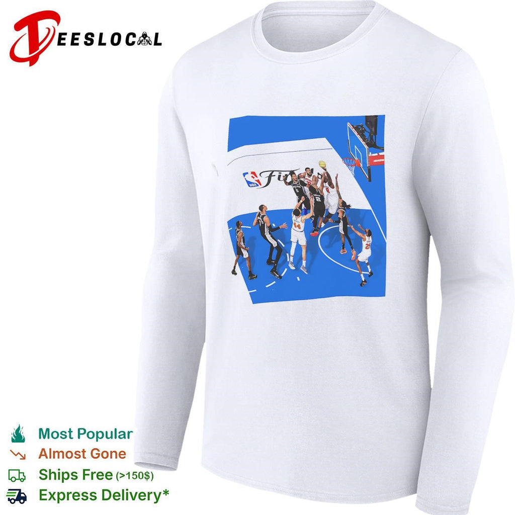 NBA Finals aerial overhead basketball game play action photo art shirt Unisex