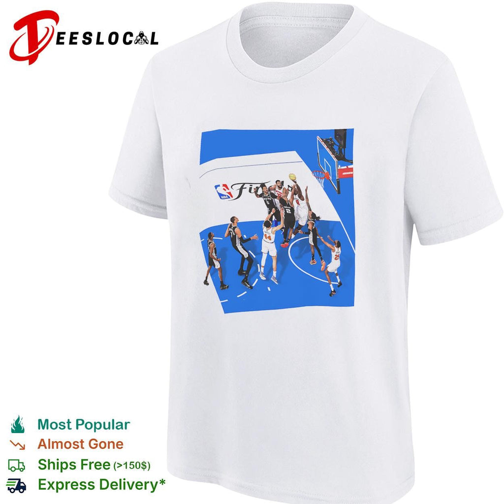 NBA Finals aerial overhead basketball game play action photo art shirt Unisex