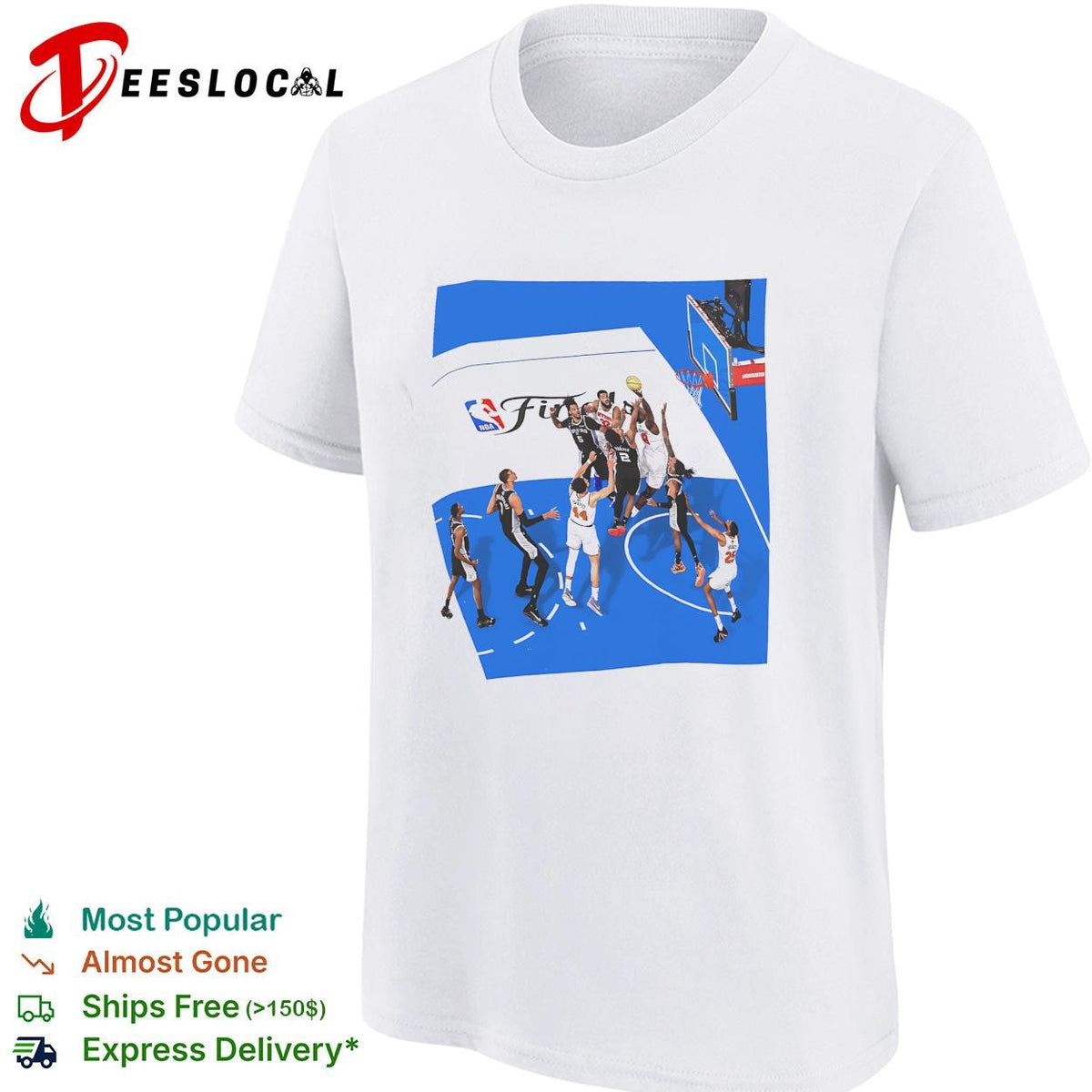 NBA Finals aerial overhead basketball game play action photo art shirt Unisex