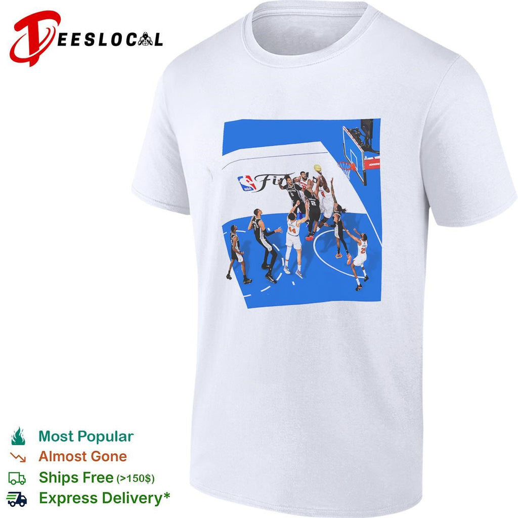 NBA Finals aerial overhead basketball game play action photo art shirt Unisex