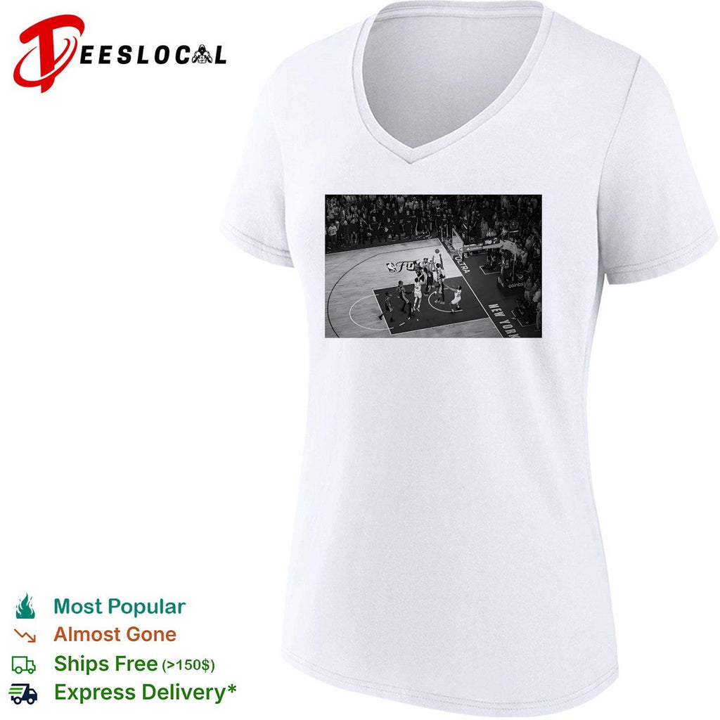 NBA Finals basketball game aerial view black white action photo shirt Unisex