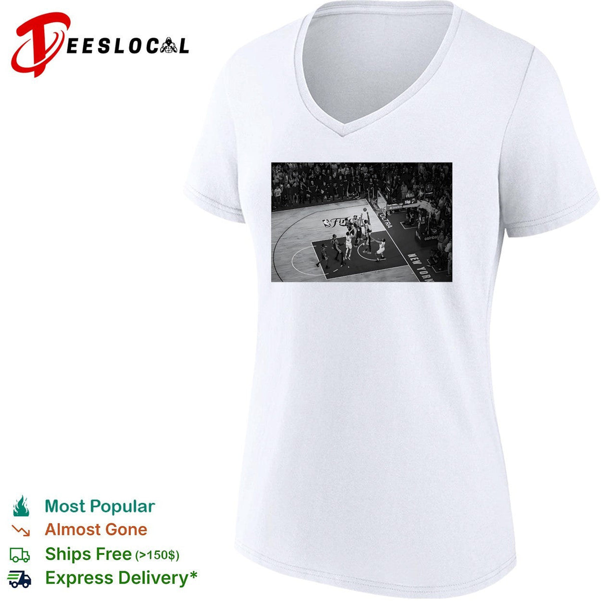 NBA Finals basketball game aerial view black white action photo shirt Unisex