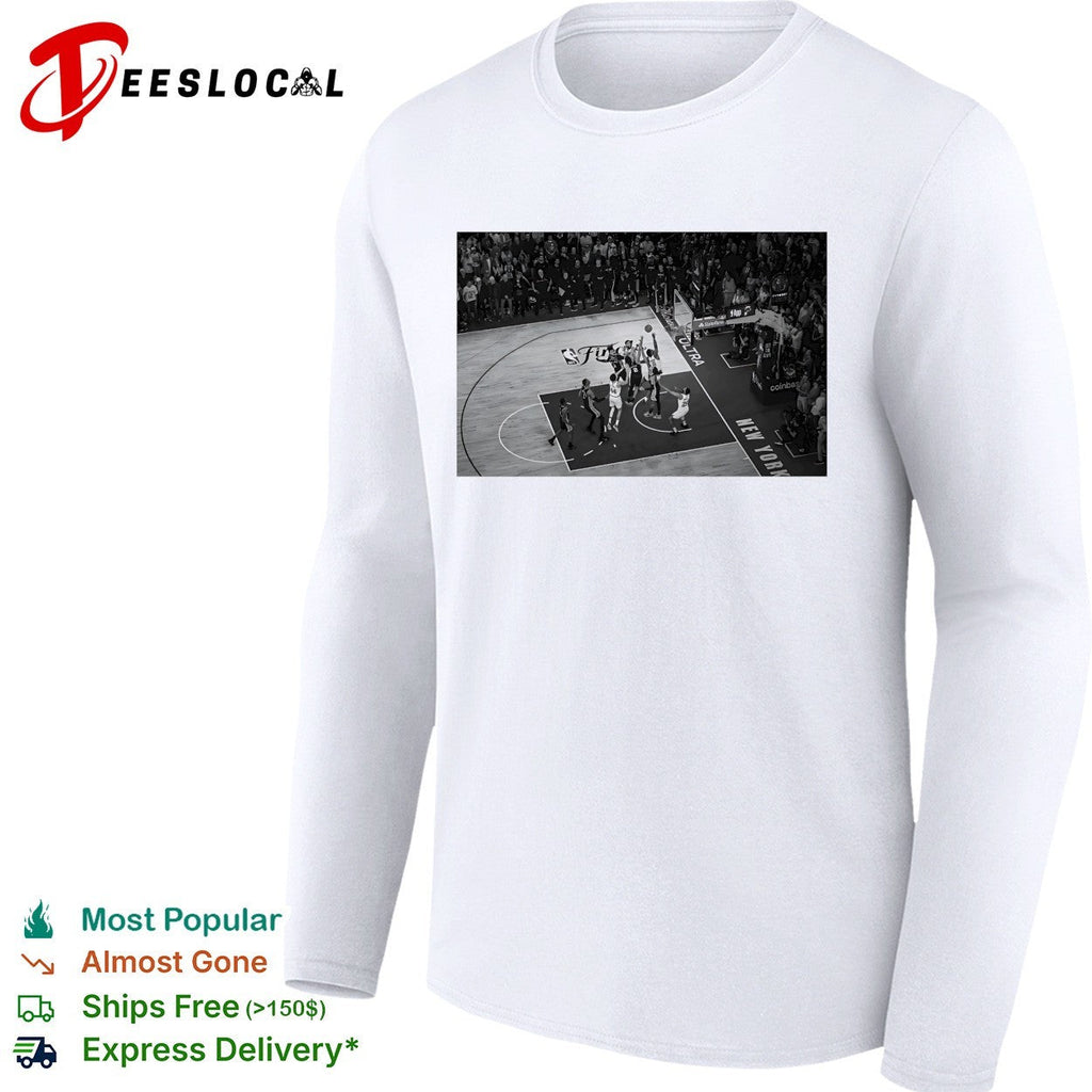 NBA Finals basketball game aerial view black white action photo shirt Unisex