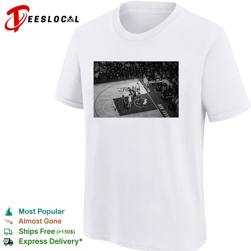 NBA Finals basketball game aerial view black white action photo shirt Unisex