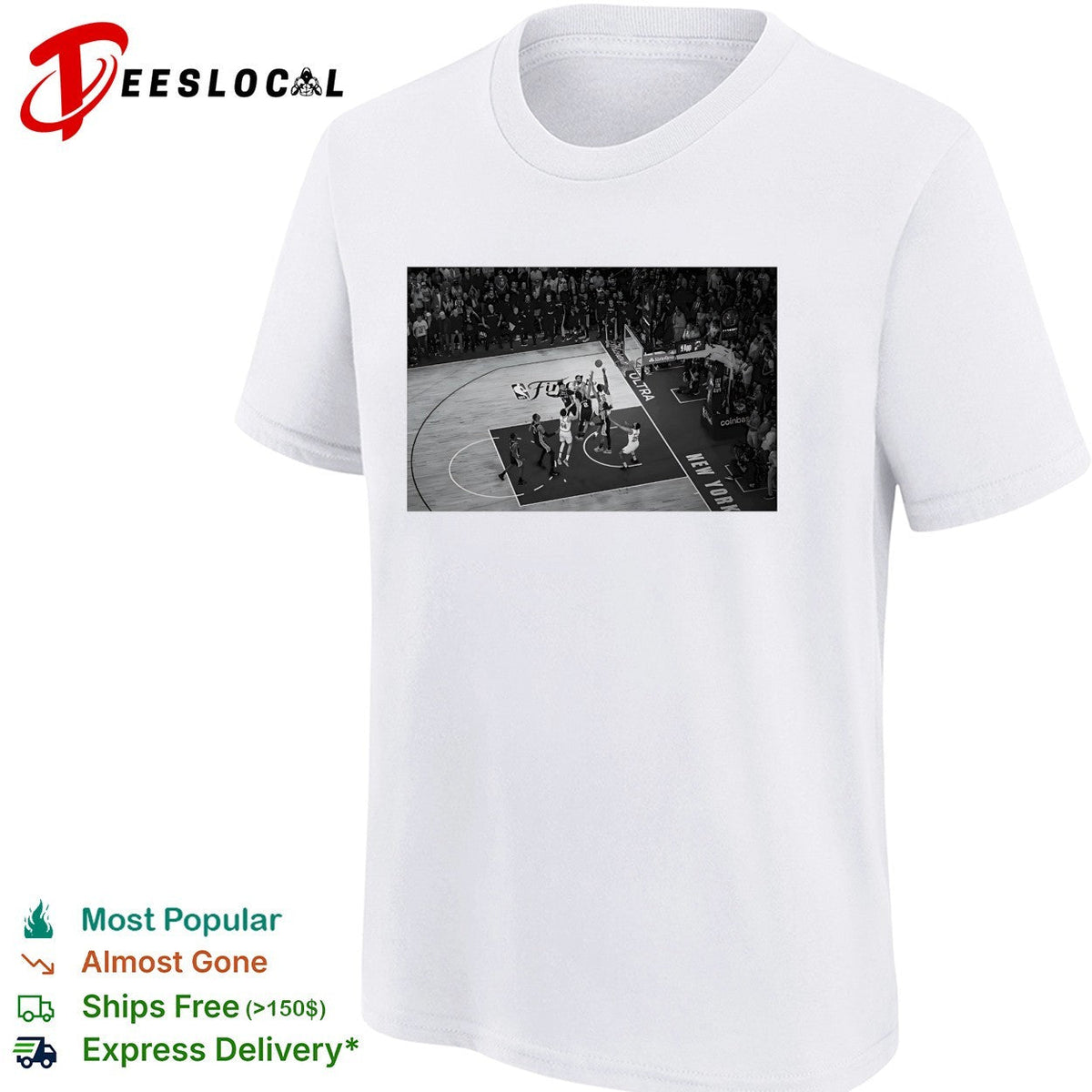 NBA Finals basketball game aerial view black white action photo shirt Unisex