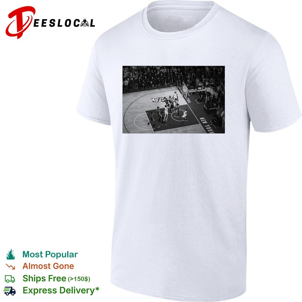NBA Finals basketball game aerial view black white action photo shirt Unisex