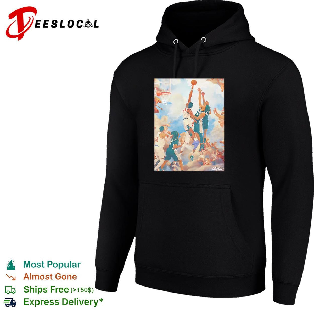 NBA basketball players classical Renaissance painting style art shirt Unisex
