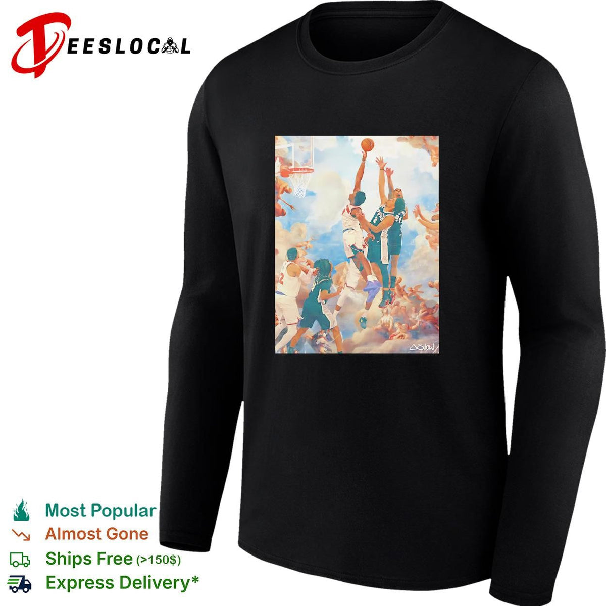 NBA basketball players classical Renaissance painting style art shirt Unisex