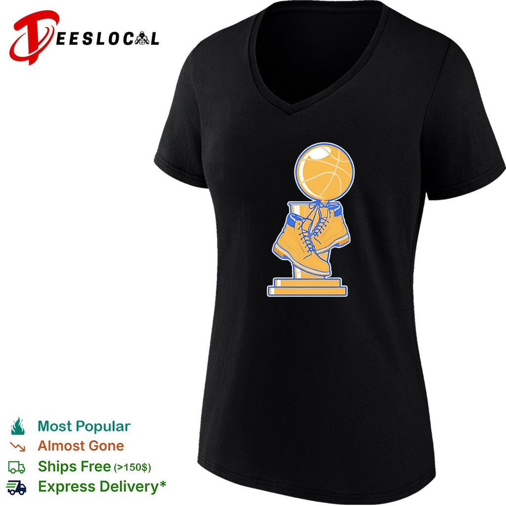 NBA championship trophy sitting on work boots boot culture art shirt Unisex
