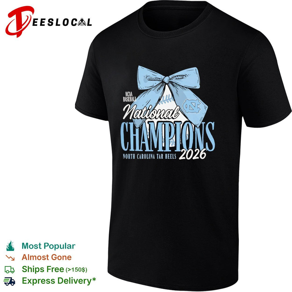 NCAA Baseball National Champions 2026 North Carolina Tar Heels Bow Ribbon shirt Unisex