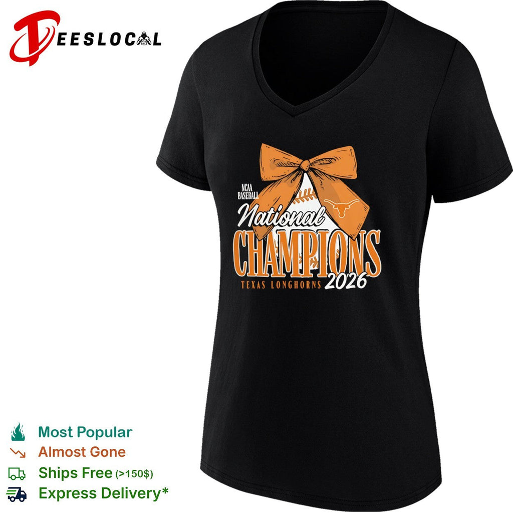 NCAA Baseball National Champions 2026 Texas Longhorns with Bow shirt Unisex