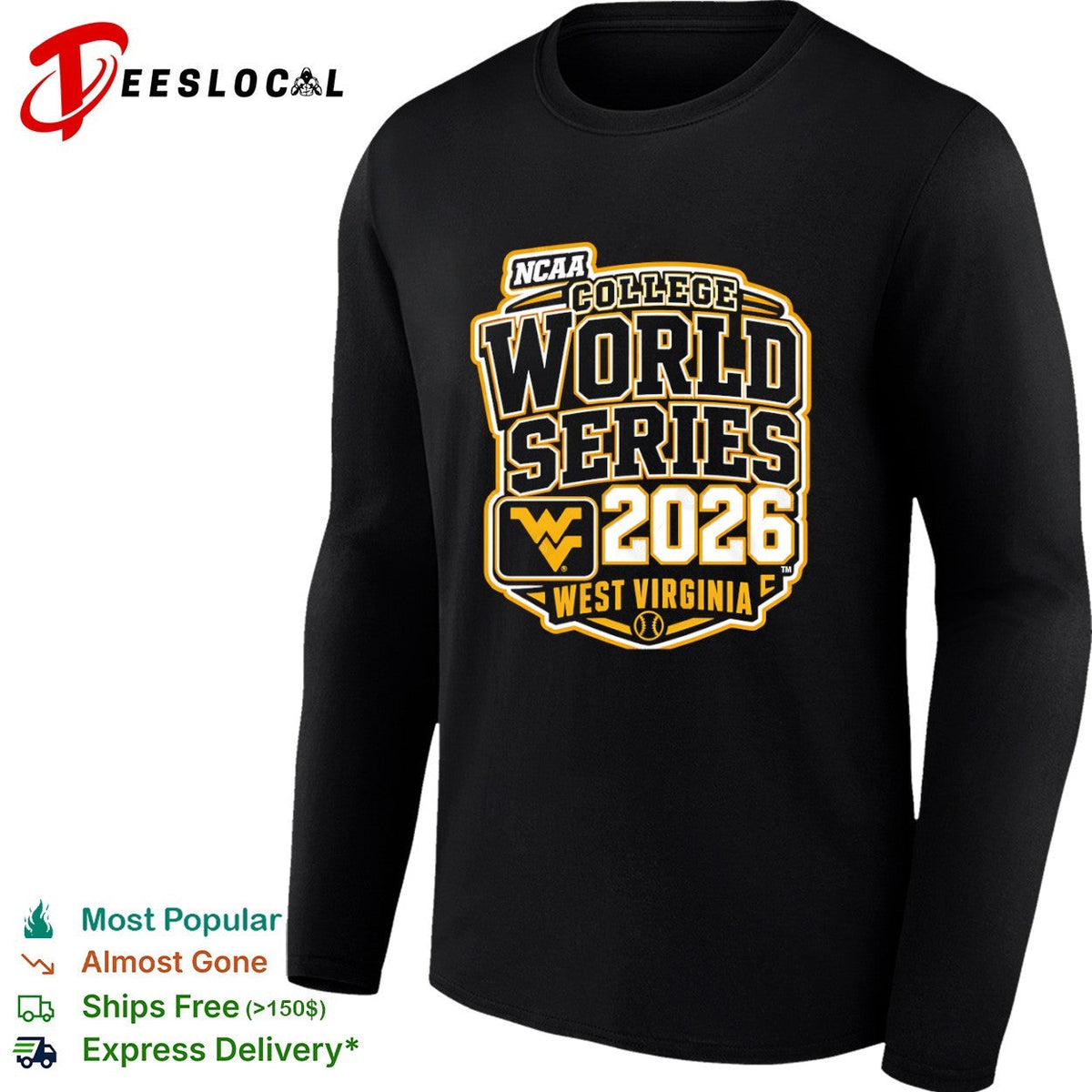 NCAA College World Series 2026 West Virginia Mountaineers Baseball Logo shirt Unisex