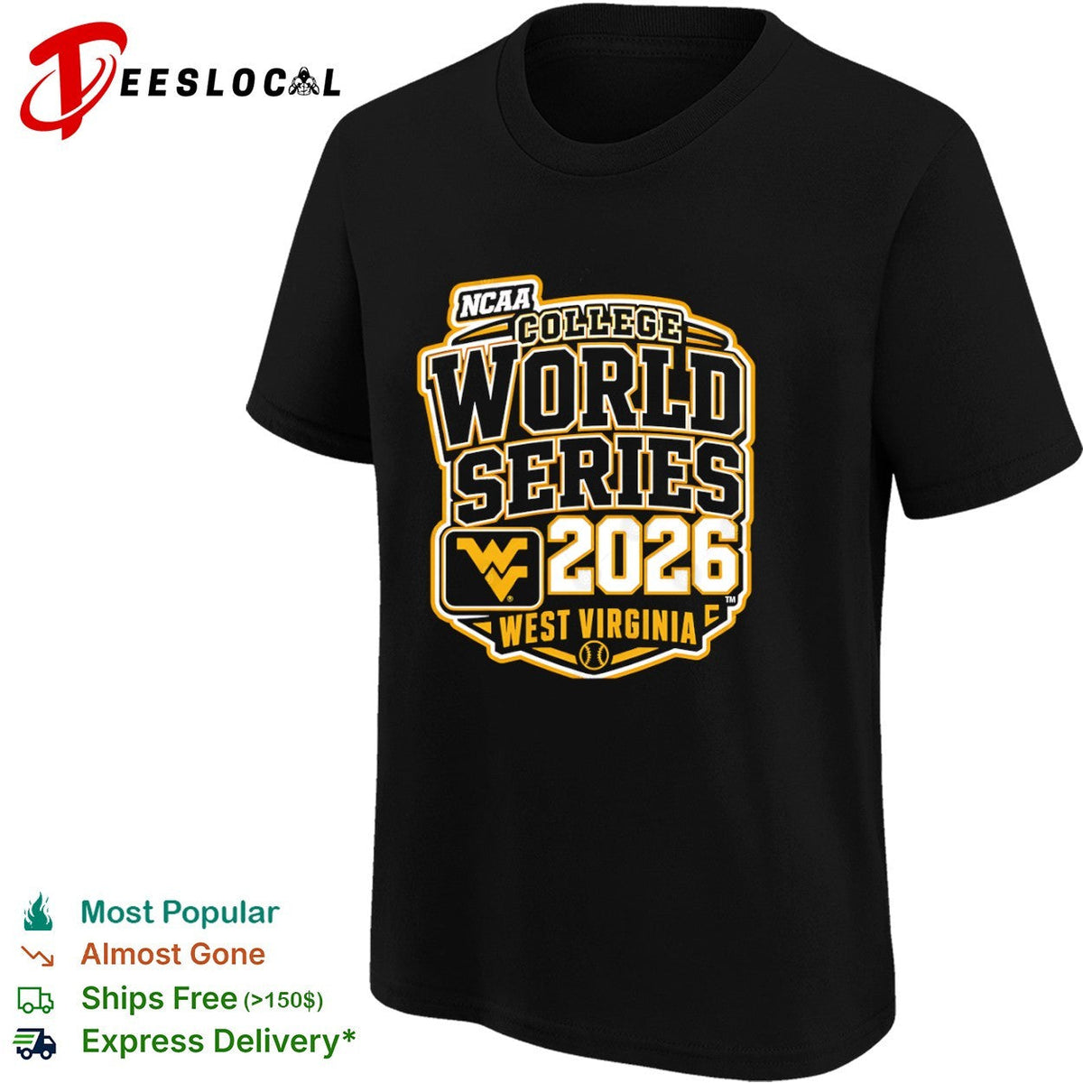 NCAA College World Series 2026 West Virginia Mountaineers Baseball Logo shirt Unisex