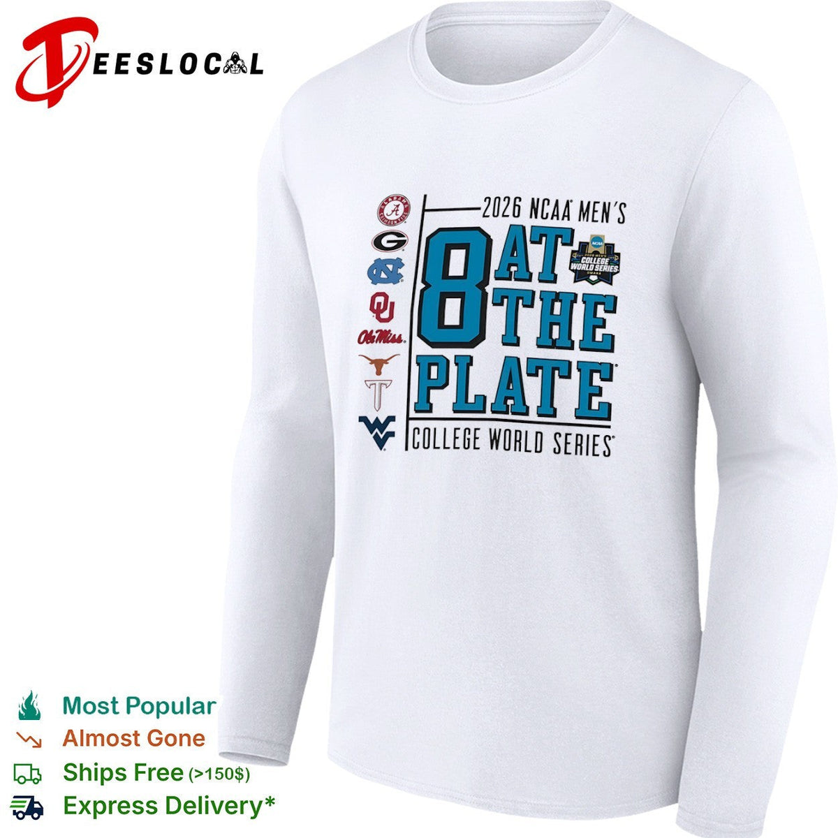 NCAA Men’s College World Series 2026 8 at the plate shirt Unisex