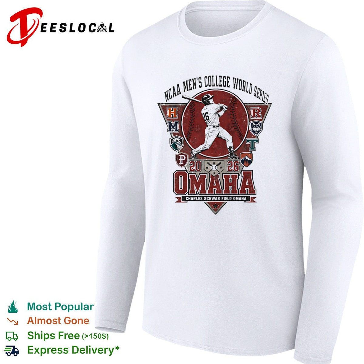 NCAA Men’s College World Series 2026 Omaha Charles Schwab Omaha Baseball shirt Unisex