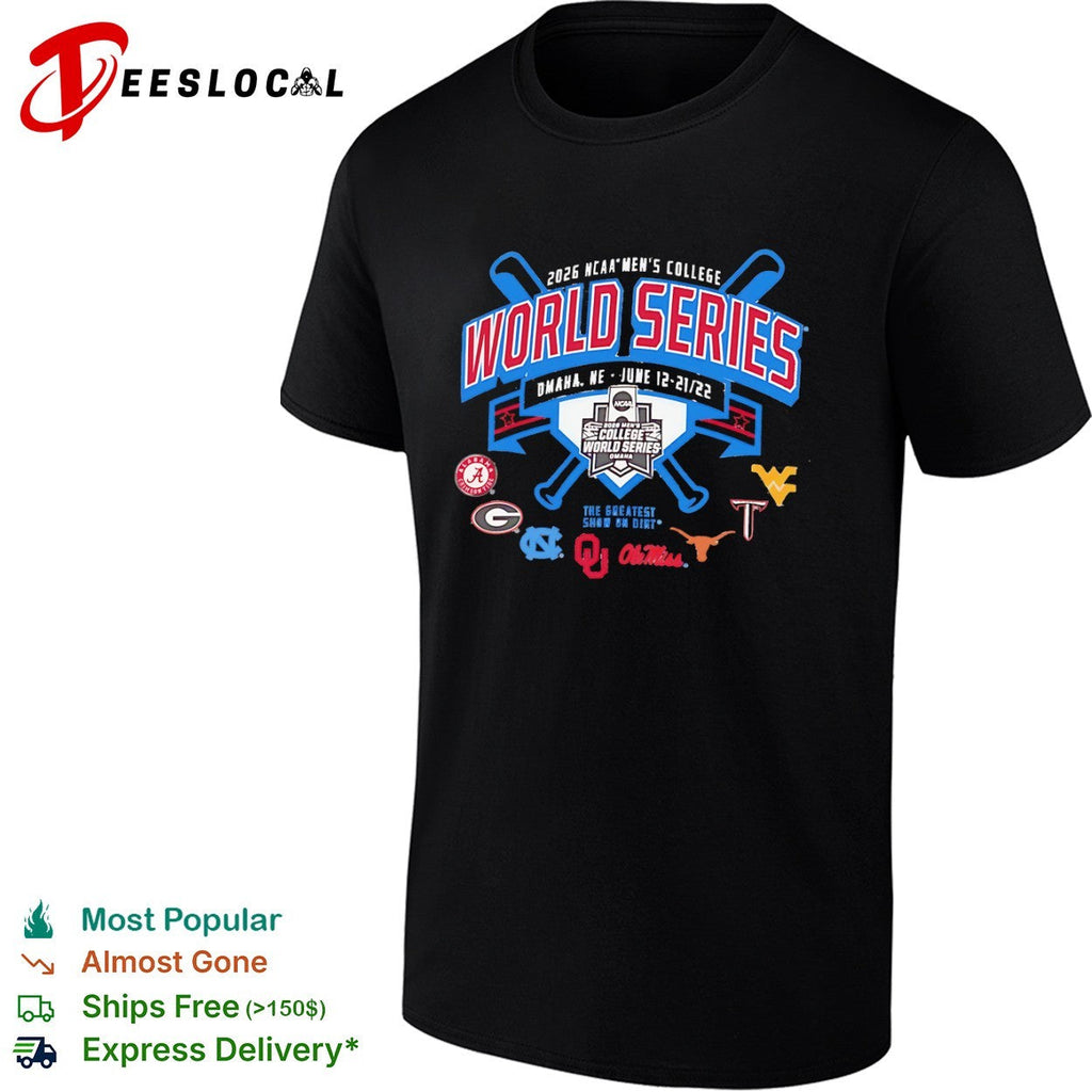 NCAA Men’s College World Series 2026 eight team logos shirt Unisex
