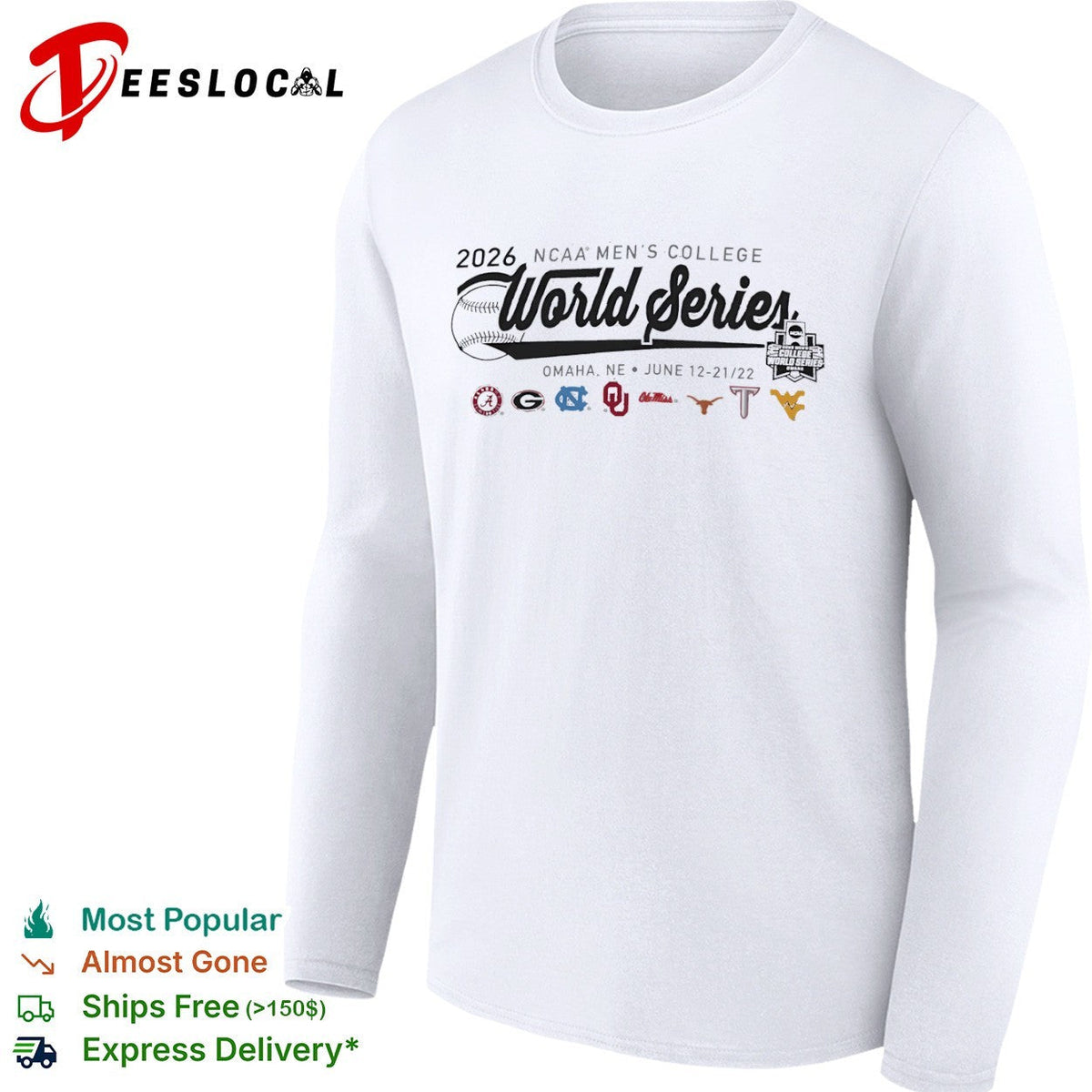 NCAA Men’s College World Series 2026 logos shirt Unisex