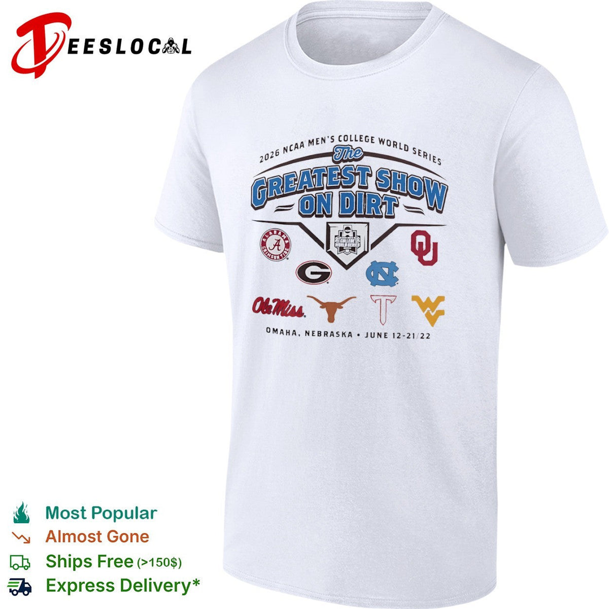 NCAA Men’s College World Series the greatest show on dirt Omaha 2026 shirt Unisex