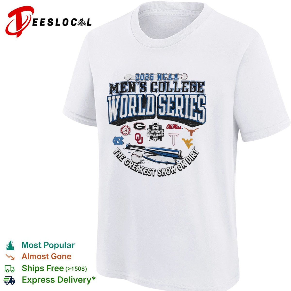 NCAA Men’s College World Series the greatest show on dirt eight team 2026 shirt Unisex