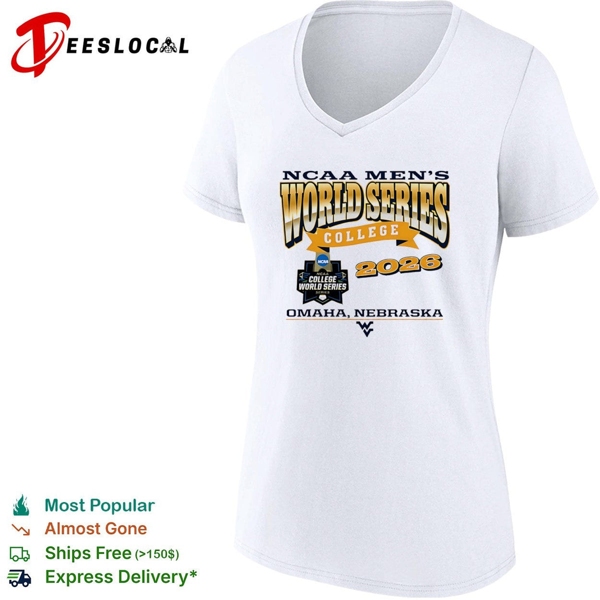 NCAA Men’s World Series 2026 Omaha Nebraska West Virginia Mountaineers logo shirt Unisex