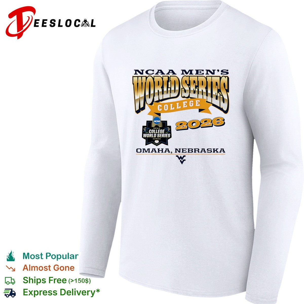 NCAA Men’s World Series 2026 Omaha Nebraska West Virginia Mountaineers logo shirt Unisex