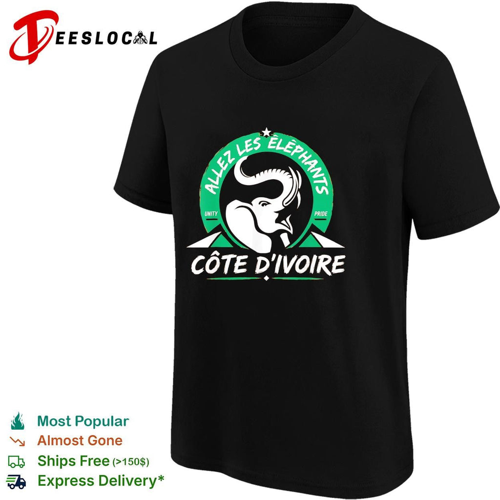 Allez les Elephants Cote d’Ivoire elephant crest badge shirt Unisex