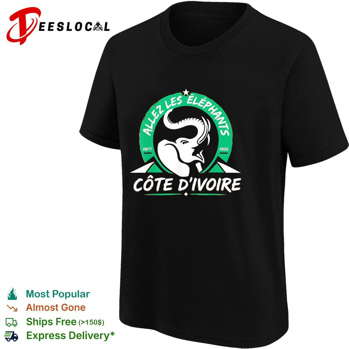 Allez les Elephants Cote d’Ivoire elephant crest badge shirt Unisex