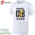 NWSL Club 2028 yellow soccer player silhouette bold lettering graphic shirt Unisex