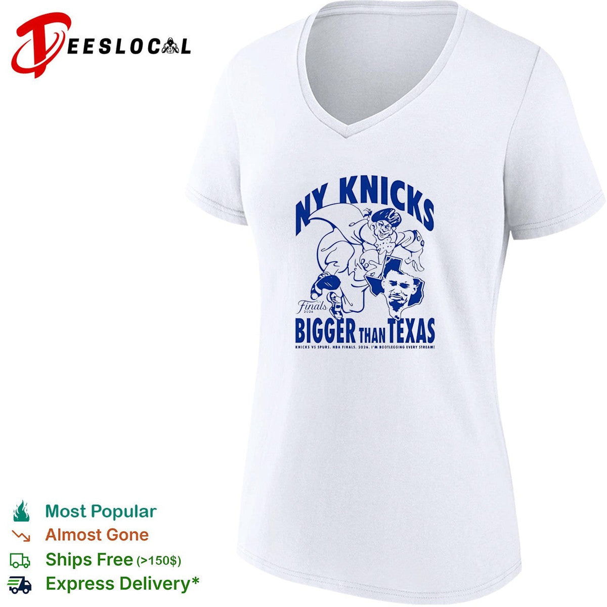 NY Knicks bigger than Texas vs Spurs NBA Finals 2026 cartoon shirt Unisex