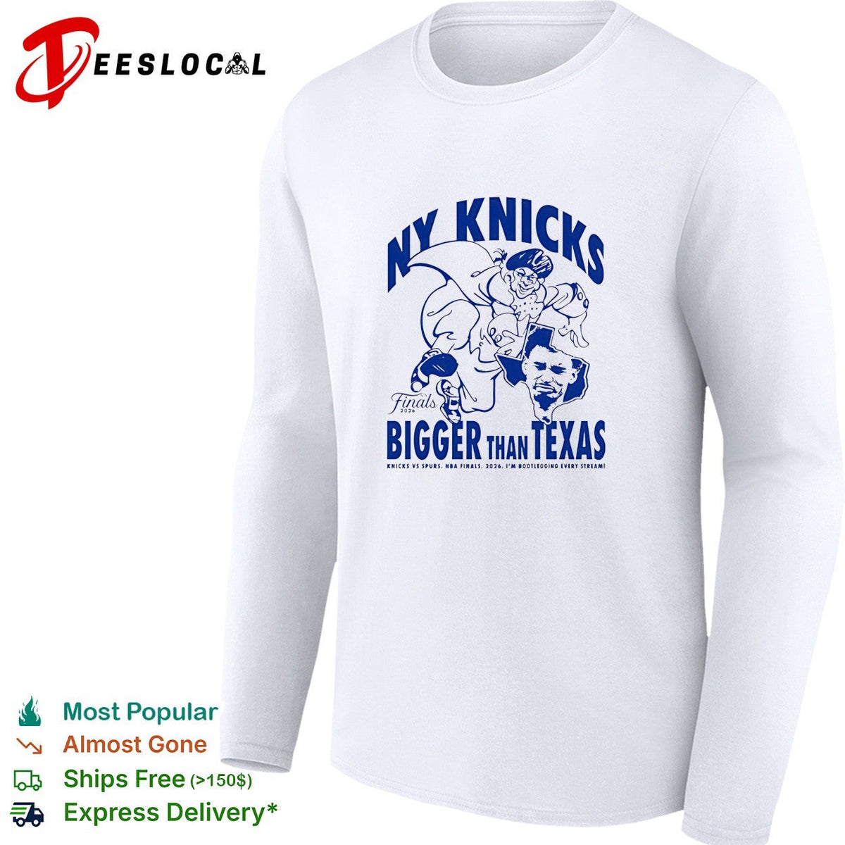 NY Knicks bigger than Texas vs Spurs NBA Finals 2026 cartoon shirt Unisex