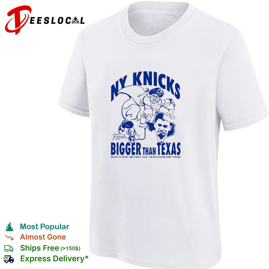 NY Knicks bigger than Texas vs Spurs NBA Finals 2026 cartoon shirt Unisex