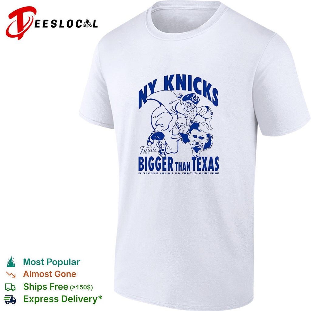 NY Knicks bigger than Texas vs Spurs NBA Finals 2026 cartoon shirt Unisex
