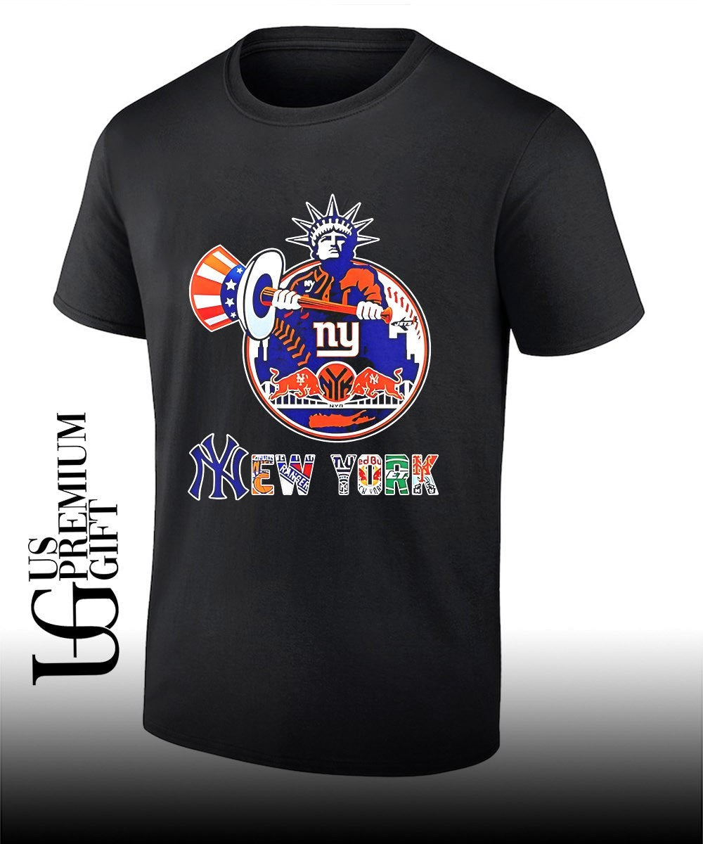 NY Yankees Mets Knicks Rangers Statue of Liberty 2026 logo shirt Unisex