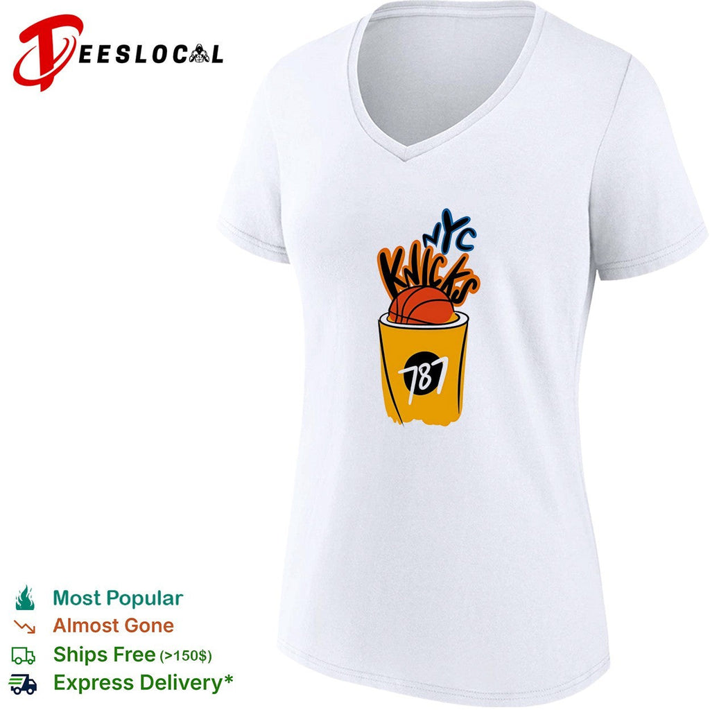 NYC Knicks basketball cup 787 graffiti art white shirt Unisex